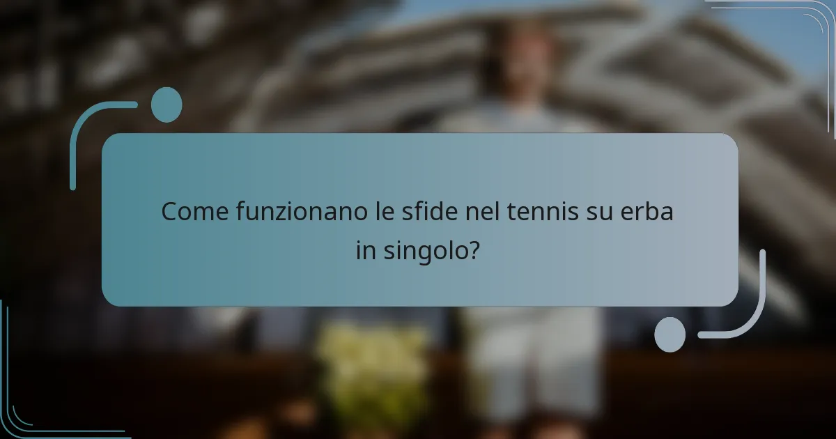 Come funzionano le sfide nel tennis su erba in singolo?