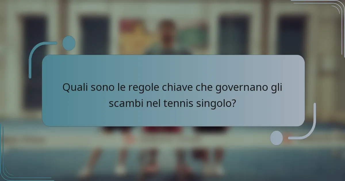 Quali sono le regole chiave che governano gli scambi nel tennis singolo?